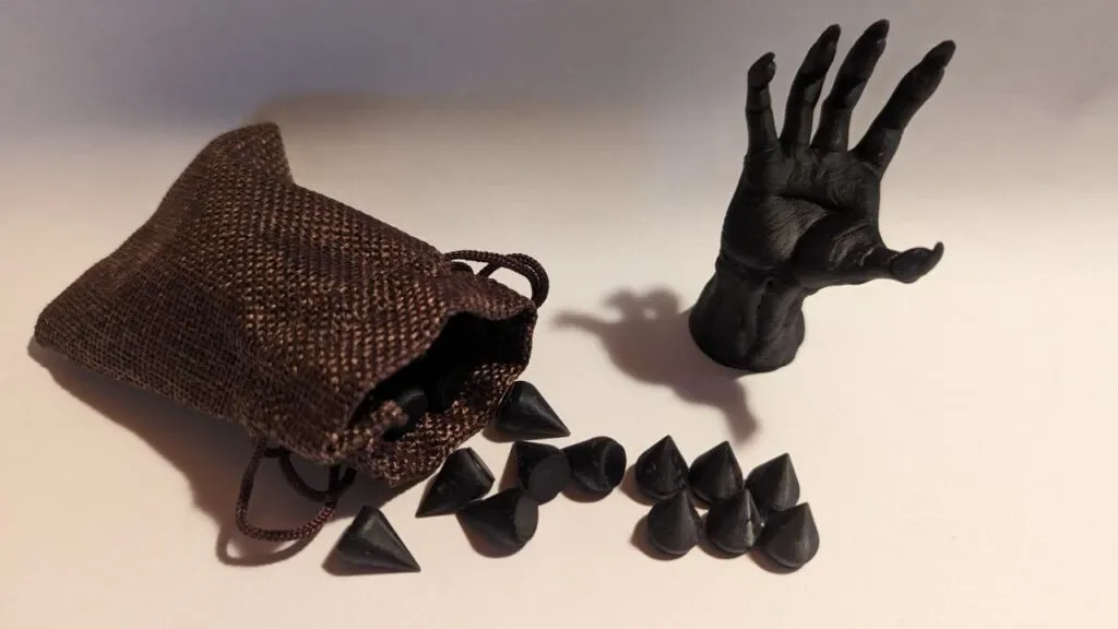 Set gocce nero con mano Edge e sacchettino