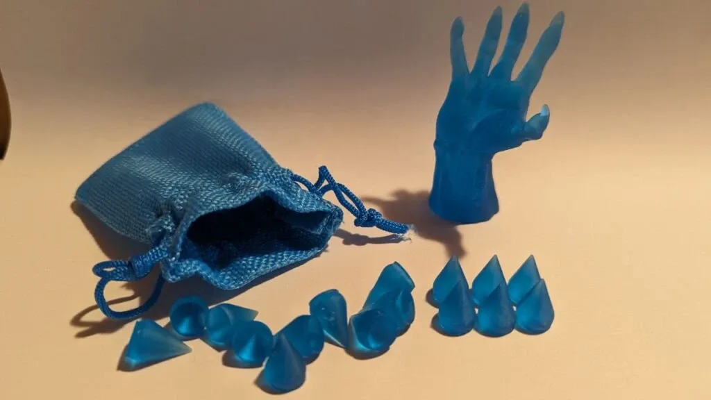 Set gocce blu con mano Edge e sacchettino