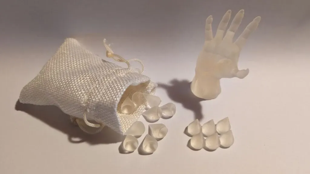 Set gocce trasparente con mano Edge e sacchettino