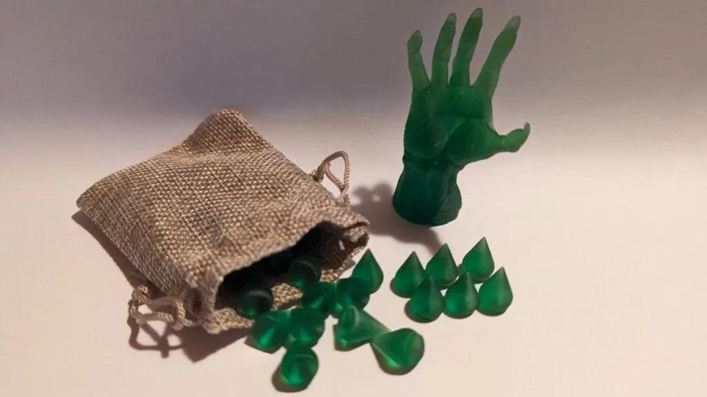 Set gocce verde con mano Edge e sacchettino