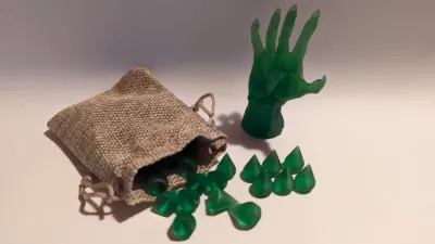 Set gocce verde con mano Edge e sacchettino