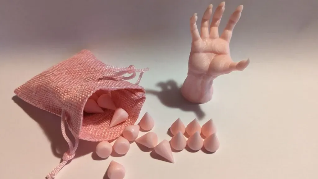 Set gocce rosa con mano Edge e sacchettino