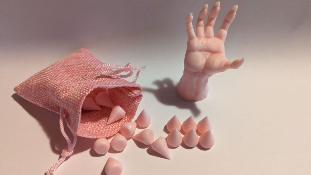 Token VtES a goccia con Edge a mano scheletrica stampati in 3D